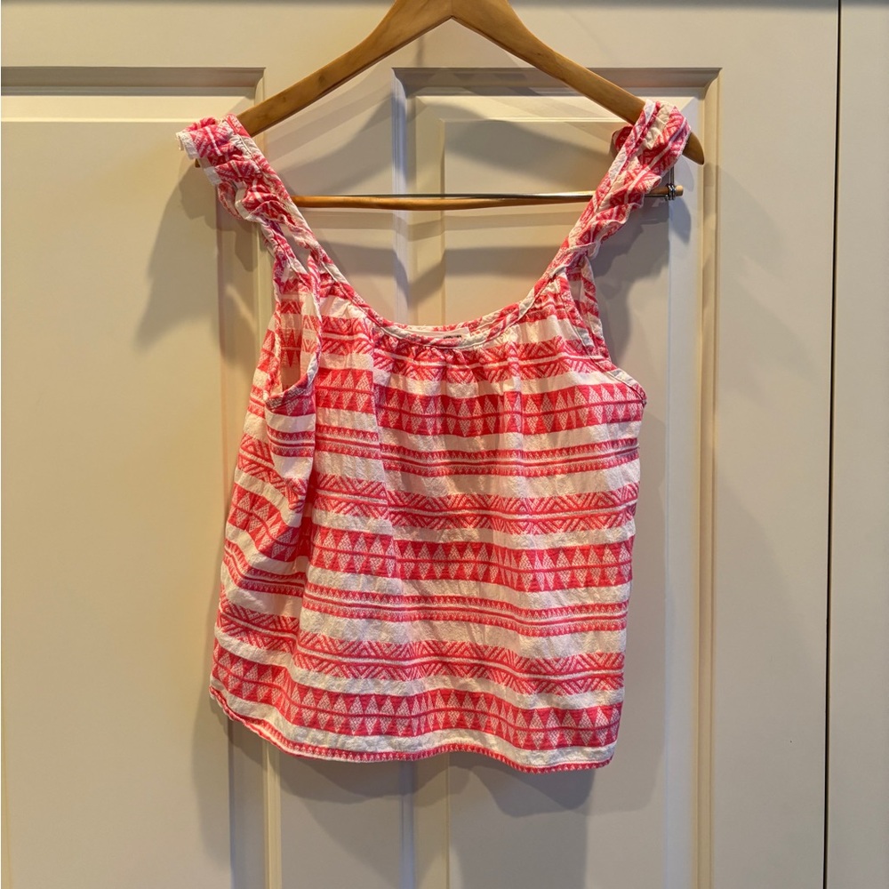 Self contrast womens ruffled tank top 100% cotton